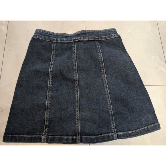 Mudd Juniors Button Front High Rise Jean Mini Skirt Denim Size 1 FLX Stretch Y2K - Picture 2 of 3